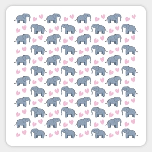 Elephant with Heart Pattern Sticker